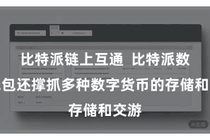 比特派链上互通  比特派数字钱包还撑抓多种数字货币的存储和交游